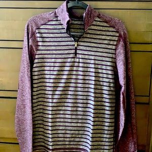 LULULEMON half zip purple and grey stripe